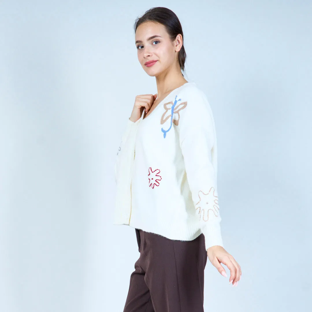 Nature-inspired embroidered cardigan wholesale