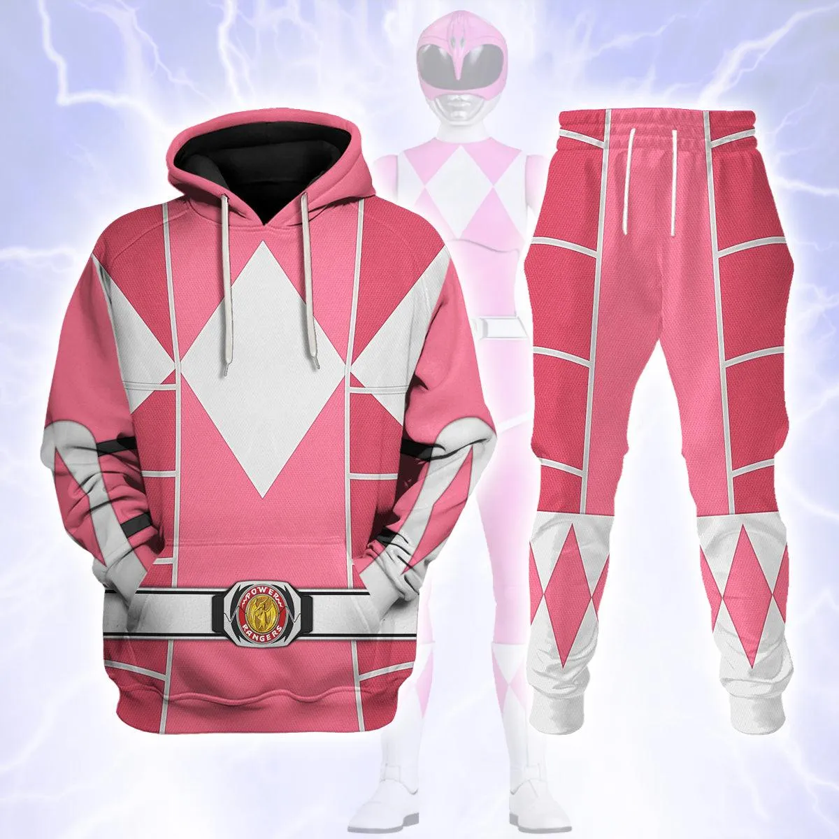 Pink Ranger Mighty Morphin Cosplay Hoodies Sweatshirt T-shirt Hawaiian