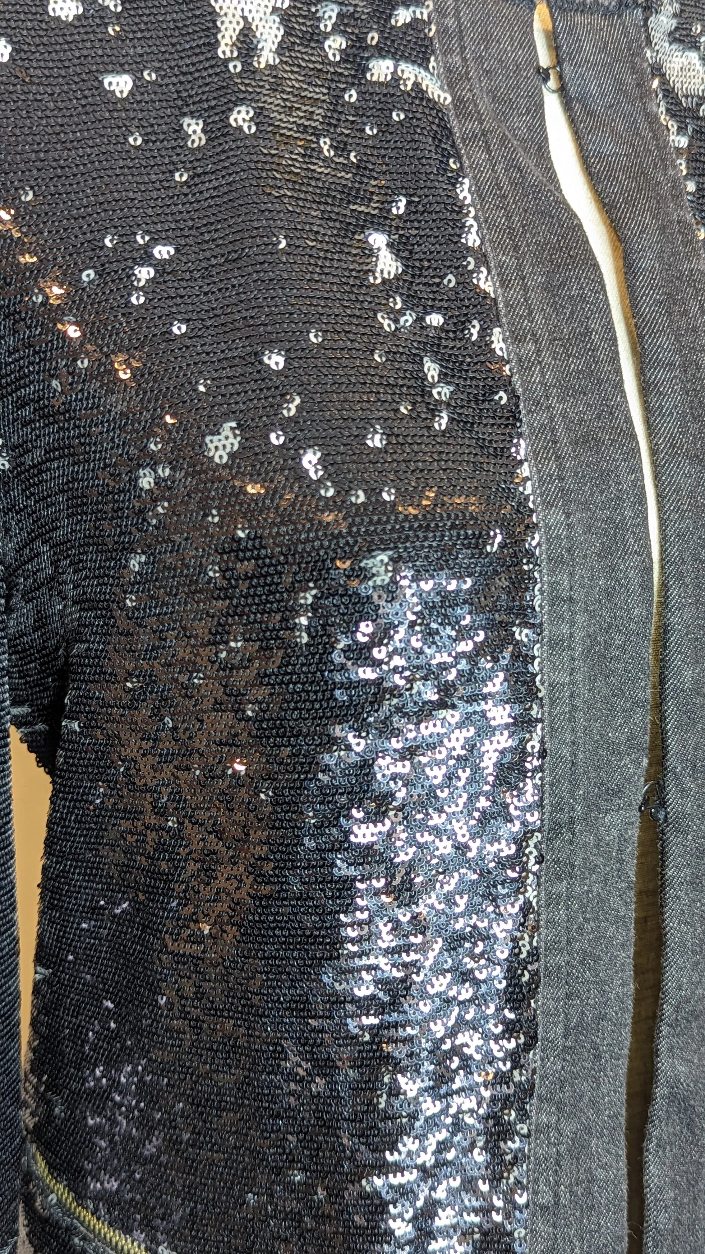 PINKO Sequin & Black Denim Blazer