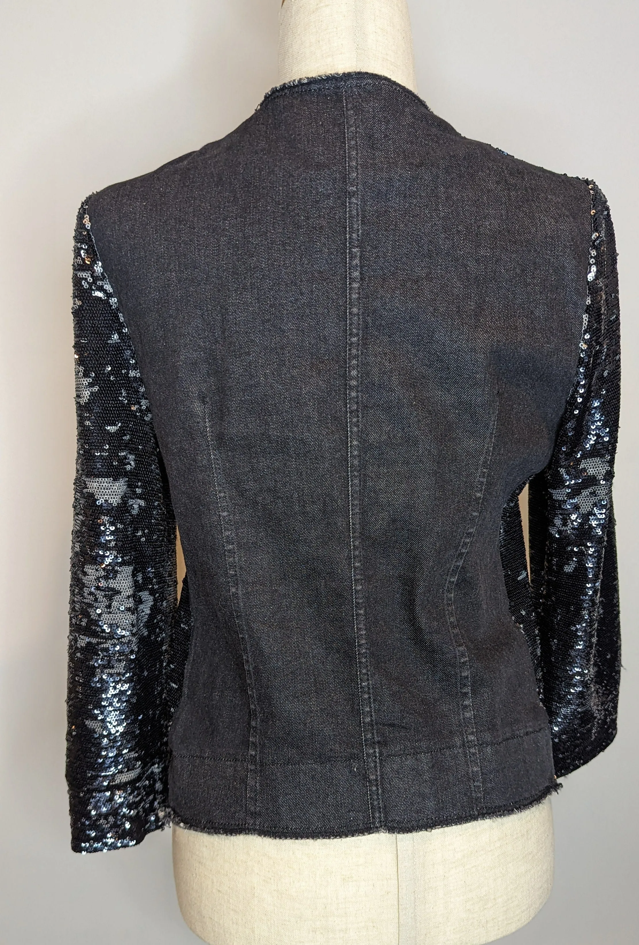 PINKO Sequin & Black Denim Blazer