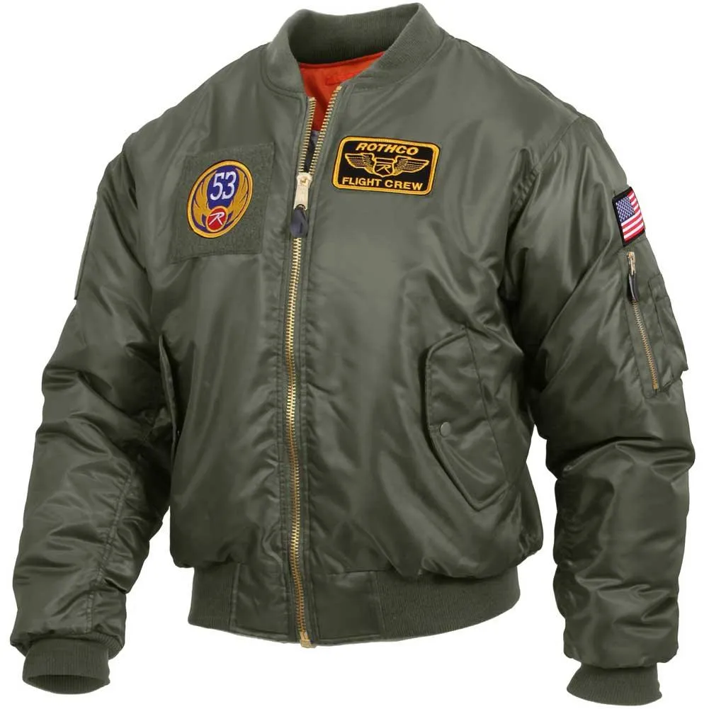 Rothco Mens MA-1 Flight Jacket with Patches