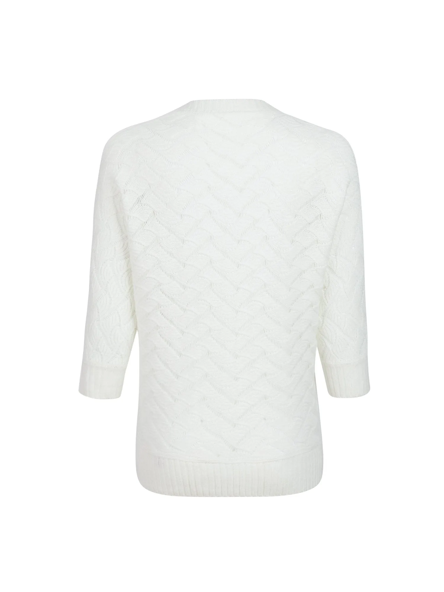 Scallop-Stitched Pullover Sweater