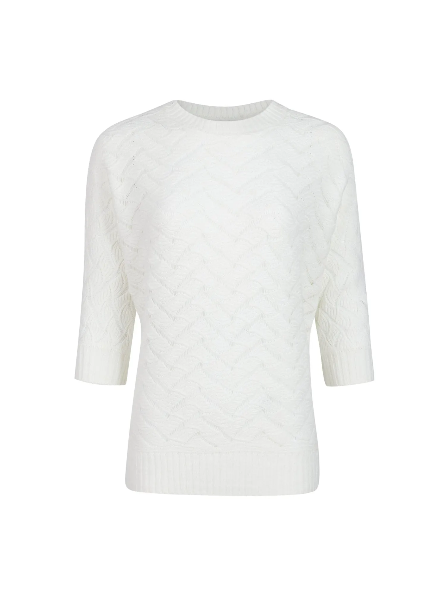 Scallop-Stitched Pullover Sweater