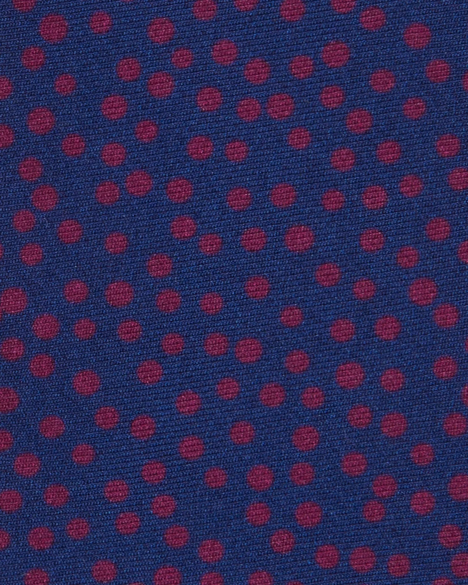 Silk Print Tie in Navy/Berry Jumble Dot