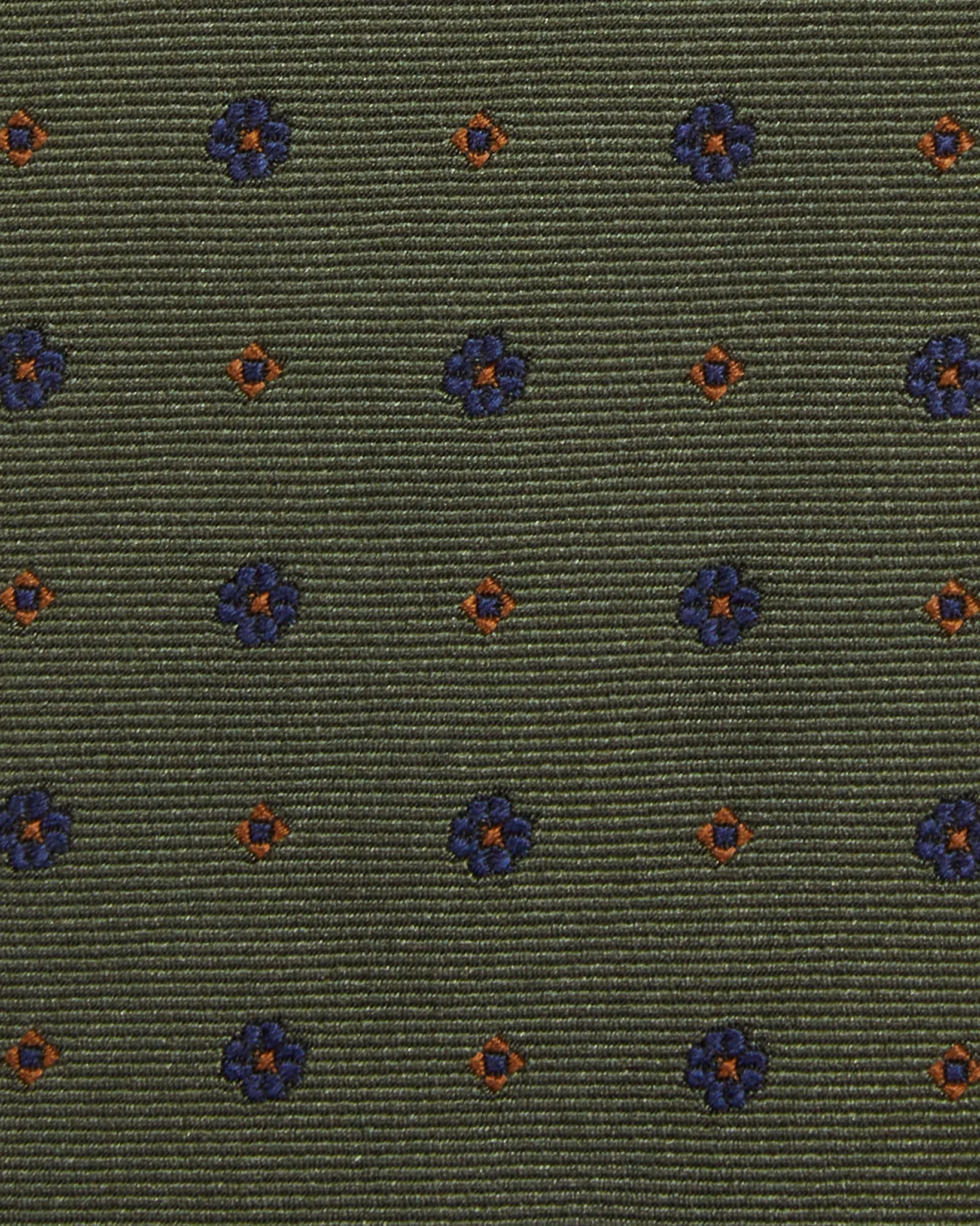 Silk Woven Tie in Sage/Navy/Umber Foulard