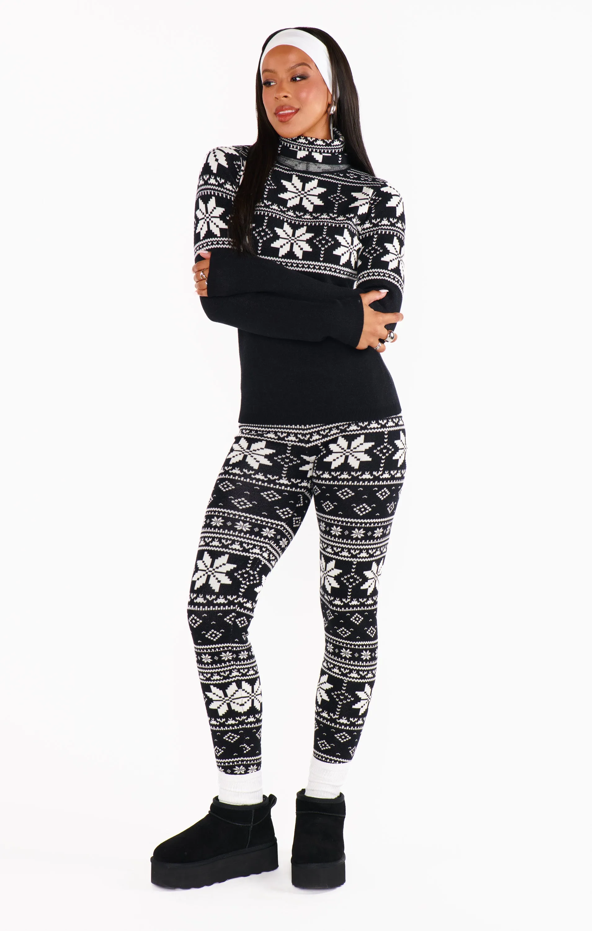 Ski Pullover ~ Black Fair Isle Knit