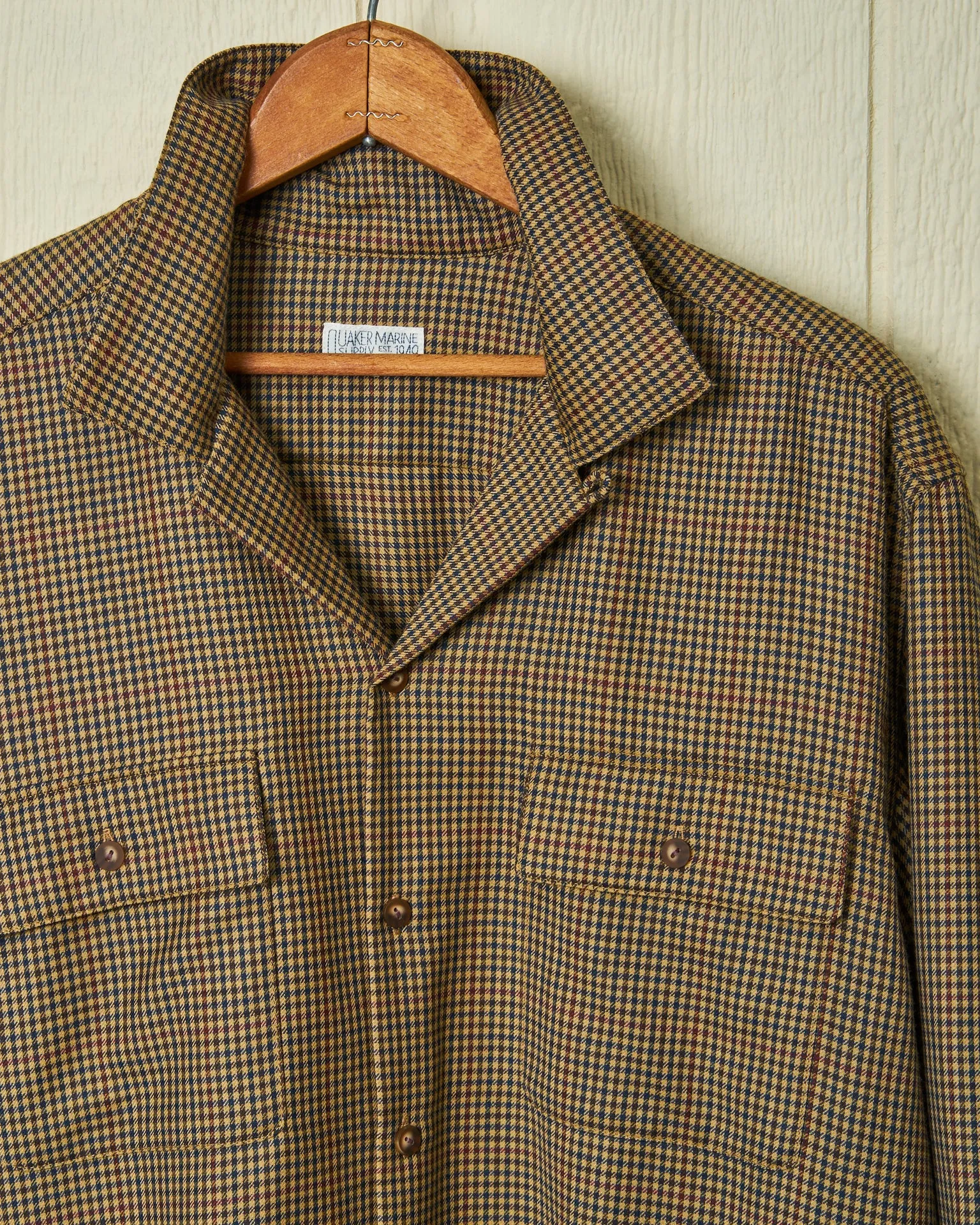 Superfine Wool Camp Shirt in Brown District Check