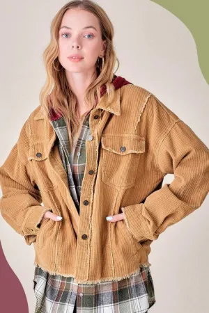 Sylvia Corduroy Button Front Jacket