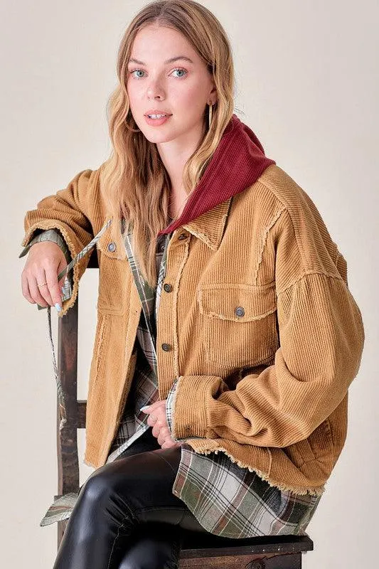 Sylvia Corduroy Button Front Jacket