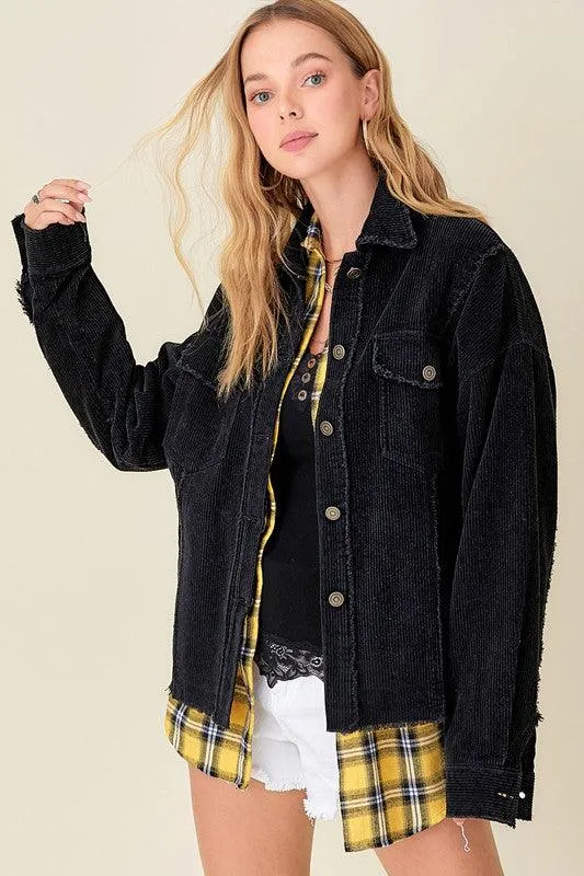 Sylvia Corduroy Button Front Jacket