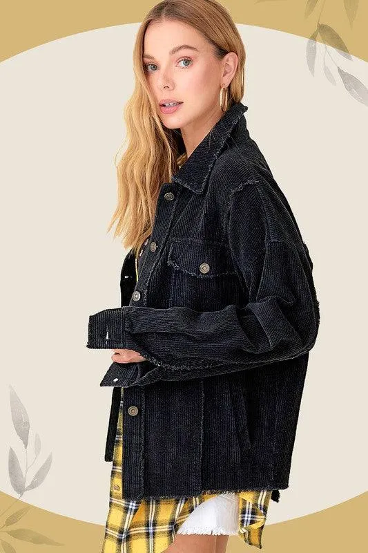 Sylvia Corduroy Button Front Jacket