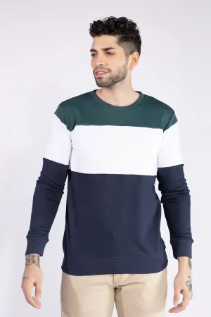 Teal Color Block Sweatshirt - W21 - MSW015R