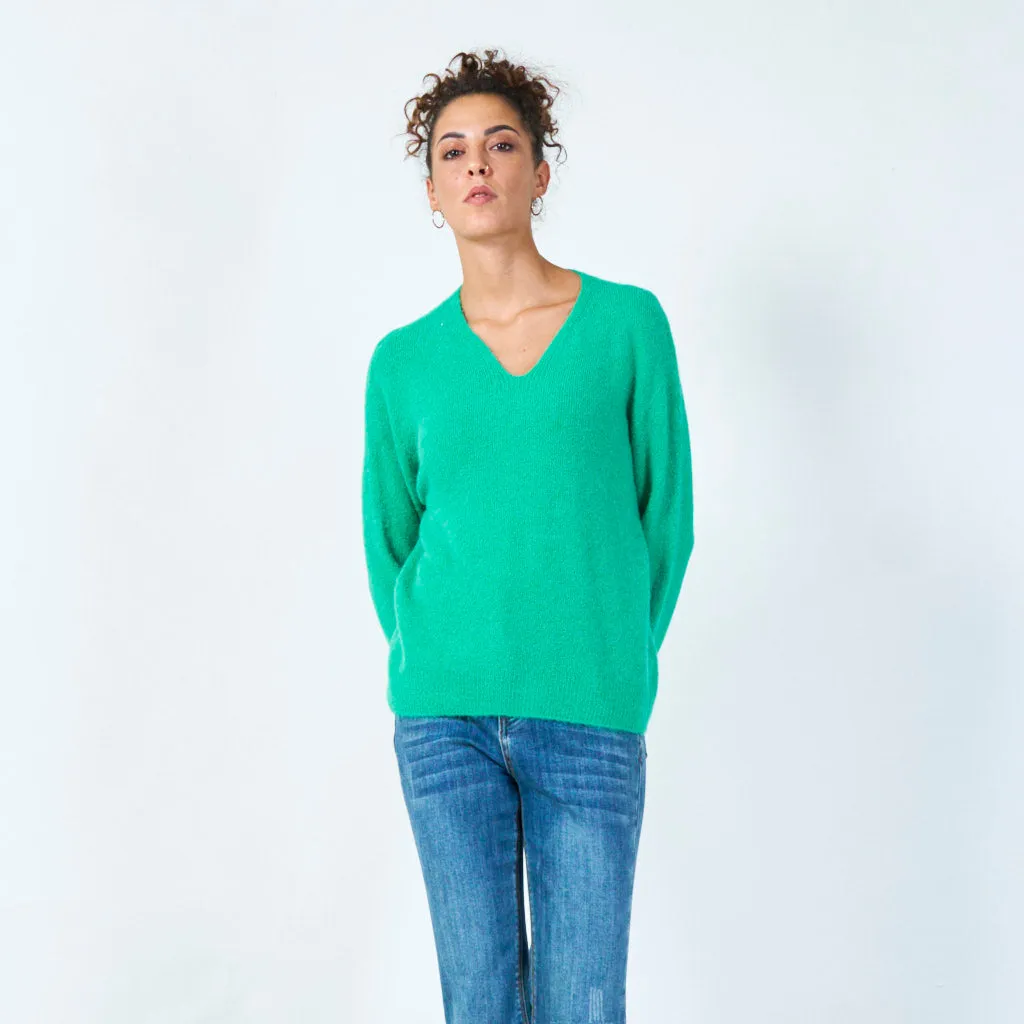 V-neck lightweight sweater wholesale