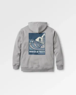 Waves & Trees Organic Cotton Hoodie - Steel Grey