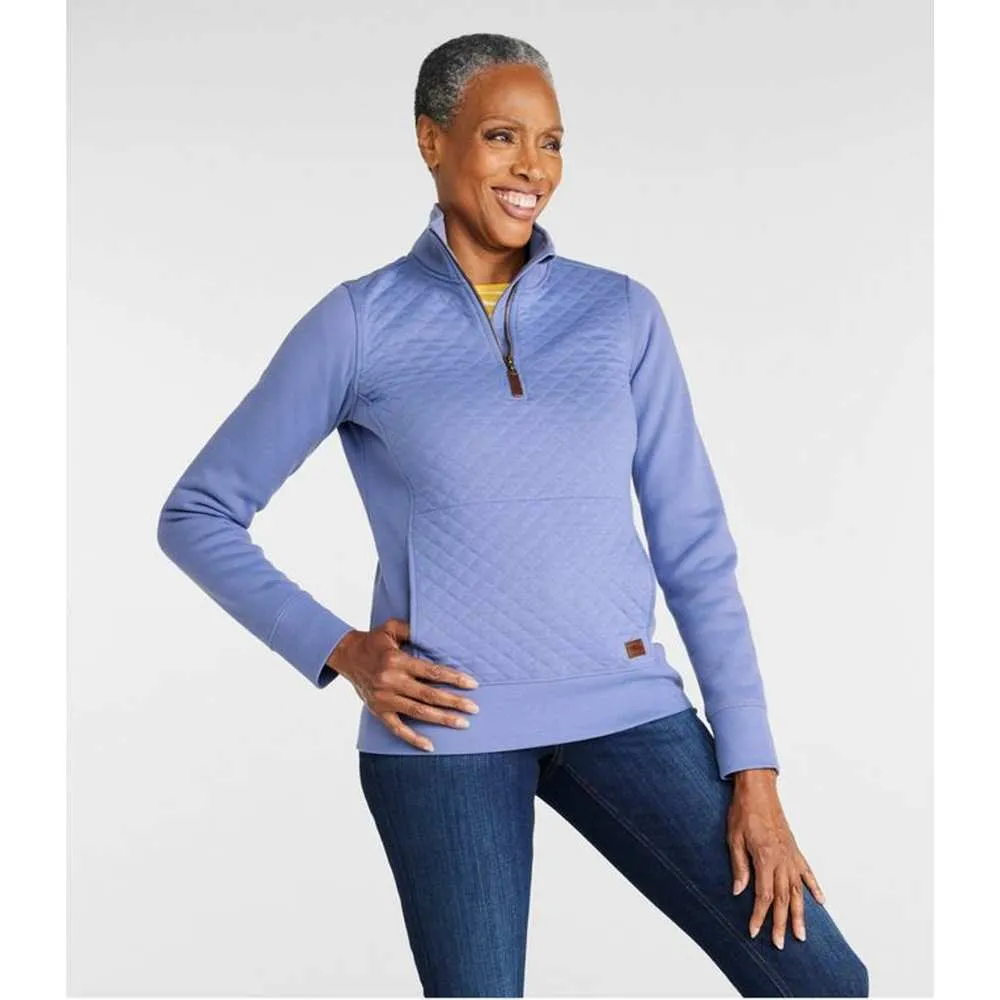 Women's Quilted Sweatshirt 1/4 Zip Pullover